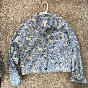 Talbots linen light floral jacket